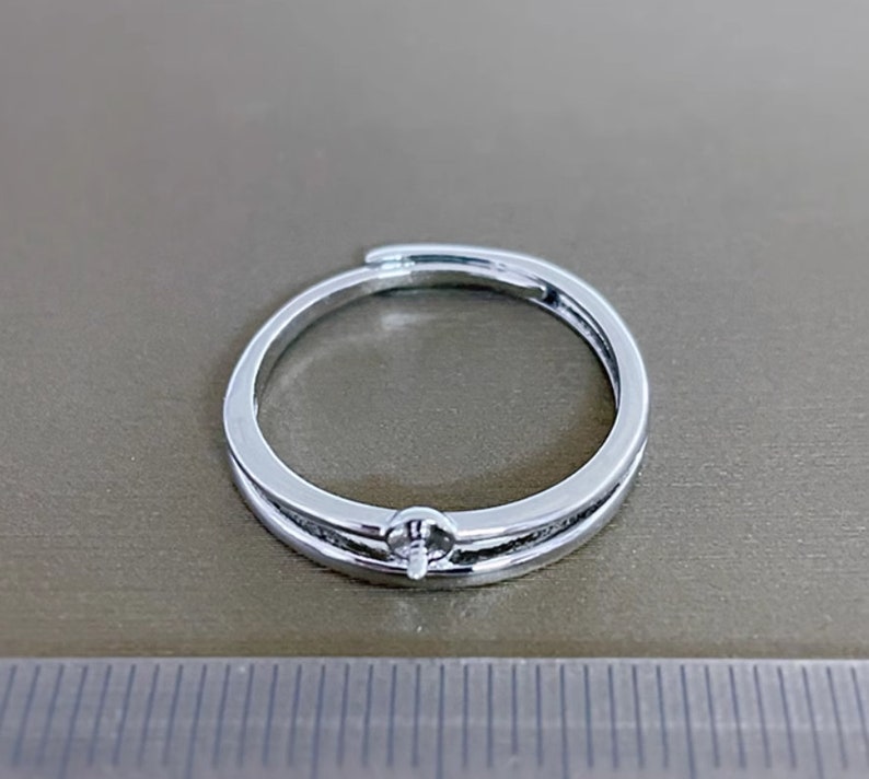 1 Pcs Blank Ring Setting Adjustable Gold / Silver Plated Cup 3mm image 3