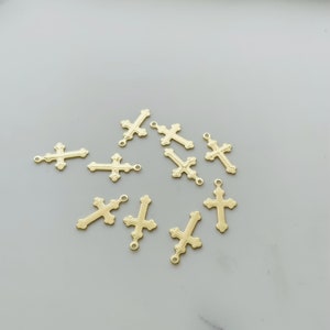 10pcs- Cross Charms - 16x9mm