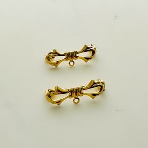 10 Pcs Bow Brooch Findings  - 25x9mm