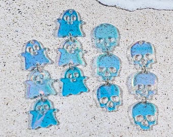 10 Ps - Mixed Acrylic Skull Ghost Charms
