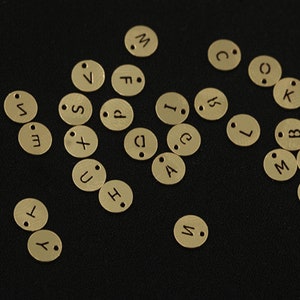 5 Pcs 14k Gold Filled Tiny 6MM Initial Letter Charm - Thickness 0.5mm