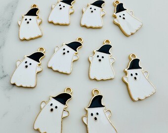 20 x Ghost Charms - 25x13mm