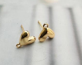 イヤリング金具、金張り、10 mm、1ペア