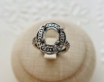 スターリングシルバーリングセッティング、8x13 9 x 14 mmオーバル