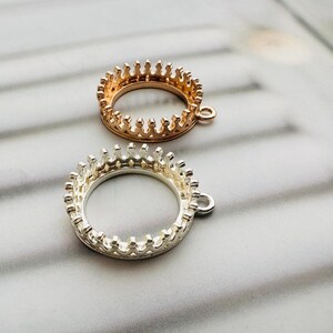 15mm round settings, 10 pcs, solid brass