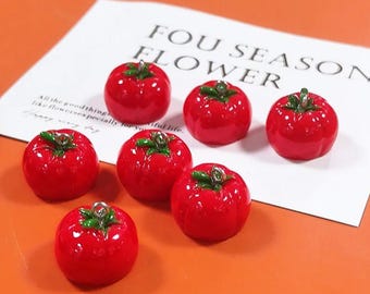 30 piezas, dijes de tomate de resina