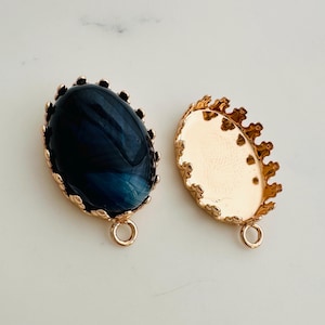 13x18mm, oval Setting, 5pcs , Gold Plated, without stone