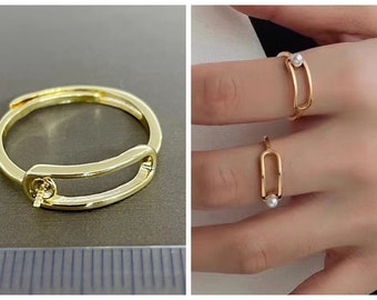 1 Pcs  - Blank Ring Setting Adjustable - Gold Plated- Cup 3mm