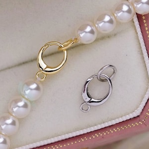 Sterling Silver Oval Clasp for Jewelry Making, Bracelet clasp , 10mm , 1 pc
