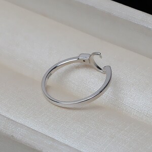 1 Stück Sterling Silber Ring mit Stift Fassung Einstellbar Für 5mm 6mm Perle Bild 4