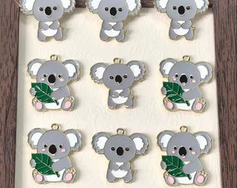 20 Ps - Charms de koala con esmalte mixto