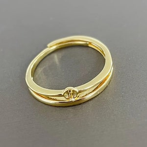 1 pieza Ajuste de anillo en blanco ajustable Chapado en oro / plata Copa 3 mm imagen 2