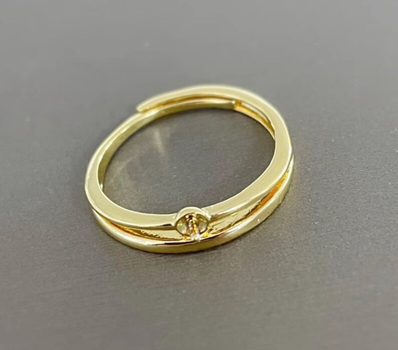 1 Pcs Blank Ring Setting Adjustable Gold / Silver Plated Cup 3mm 画像 2