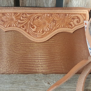 Hand Tooled Leather Wristlet