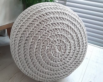 Pouf rond pour intérieur scandinave, coussin de sol pour les moments de détente, pouf avec housse lavable