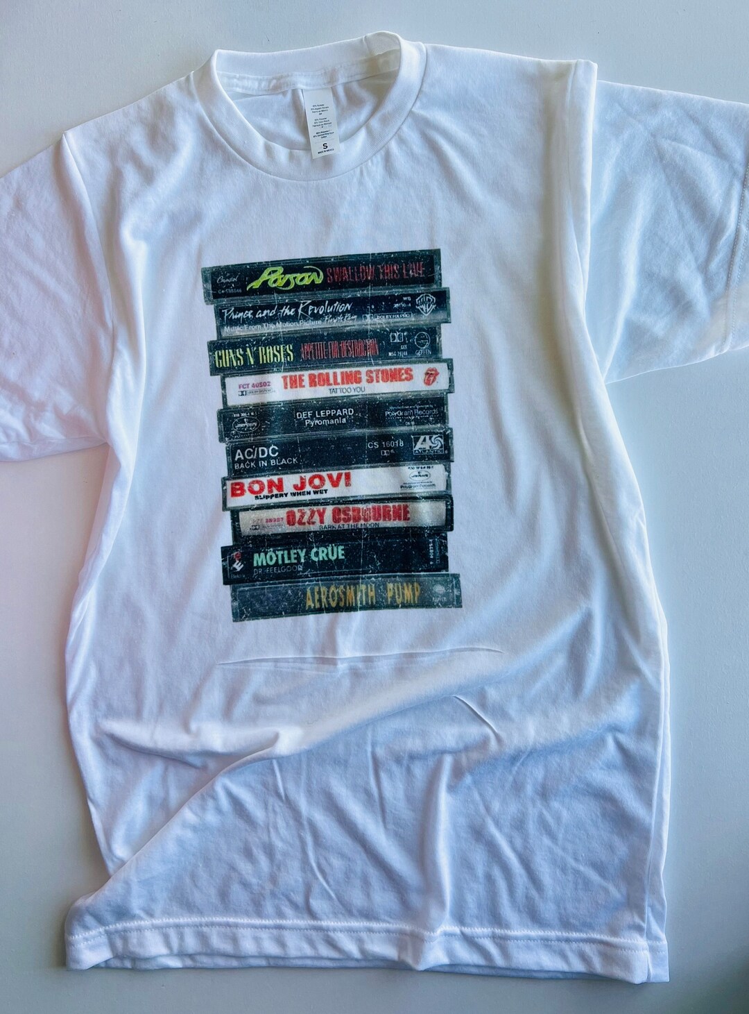 Vintage Rock & Roll Shirt - 80s Rock Shirt - Cassette Tapes - 90s