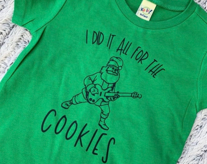 I Did It All For The Cookies Adult Christmas Graphic Tee