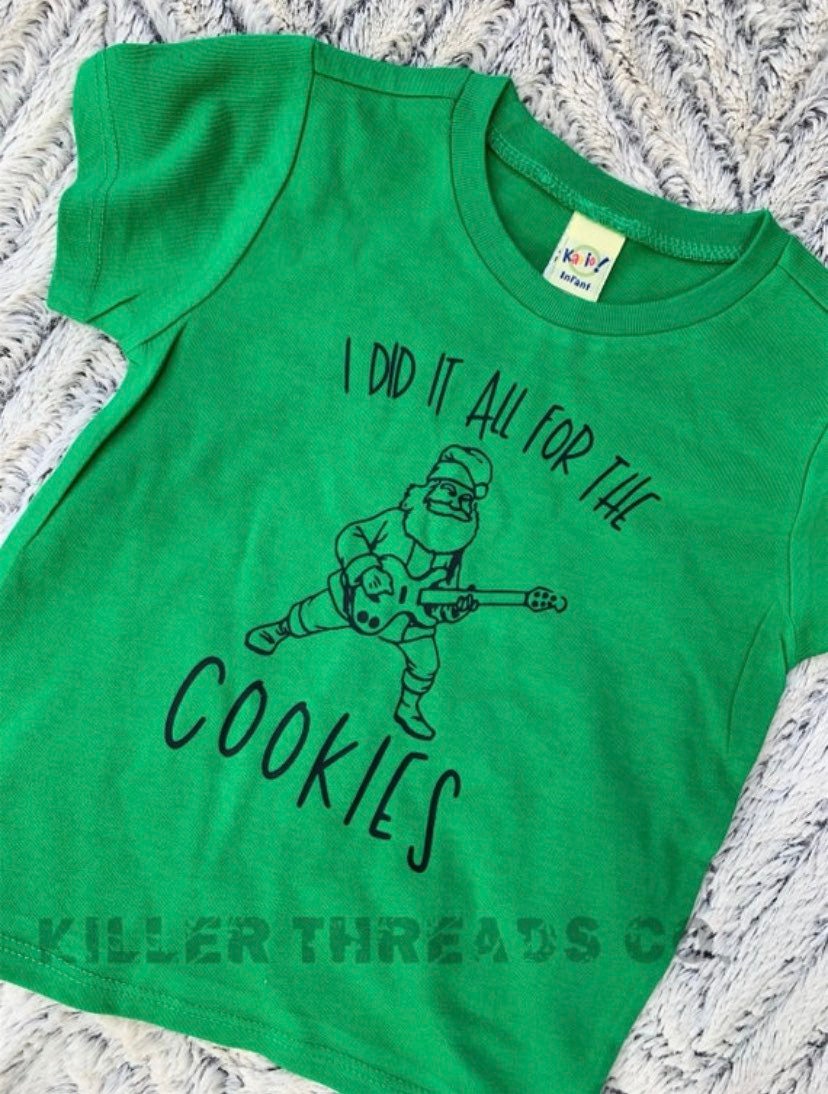 I Did It All For The Cookies Funny Adult Christmas Graphic Tee Limp Bizkit