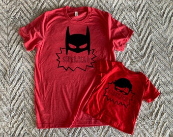 Superhero & Sidekick Daddy and Me Graphic Tee Set