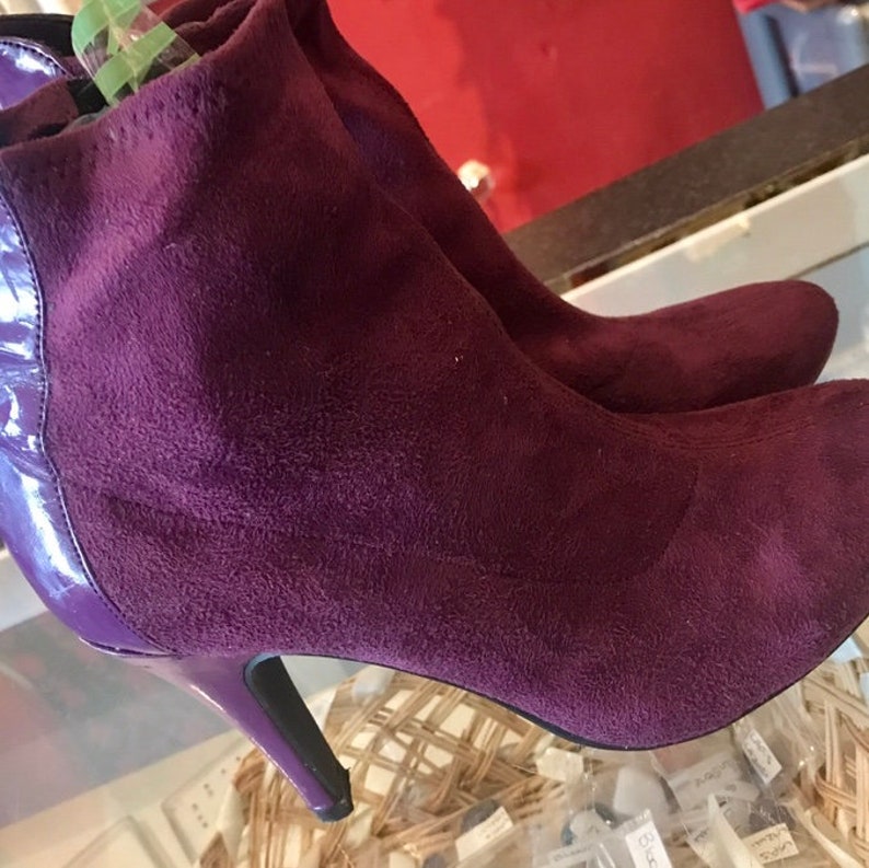 ladies purple ankle boots