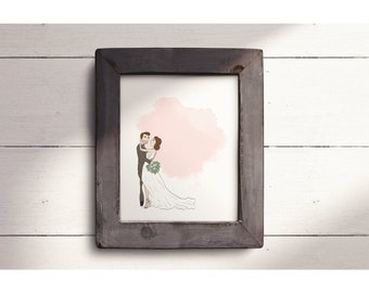 Custom Portrait - Couple - Wedding - Gift - Anniversary- Birthday - Illustration - Pet - Graduation - Digital File