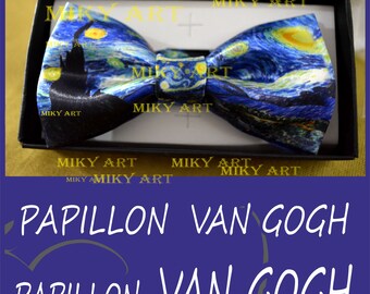 Van Gogh Papillon Tie Notte Stellata Necktie Lazo Cravate Etsy