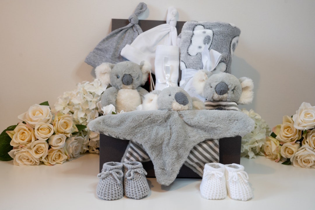 Neutral Baby Hamper, Deluxe Cute Cuddly Koala Gift, New Baby Gift, Baby