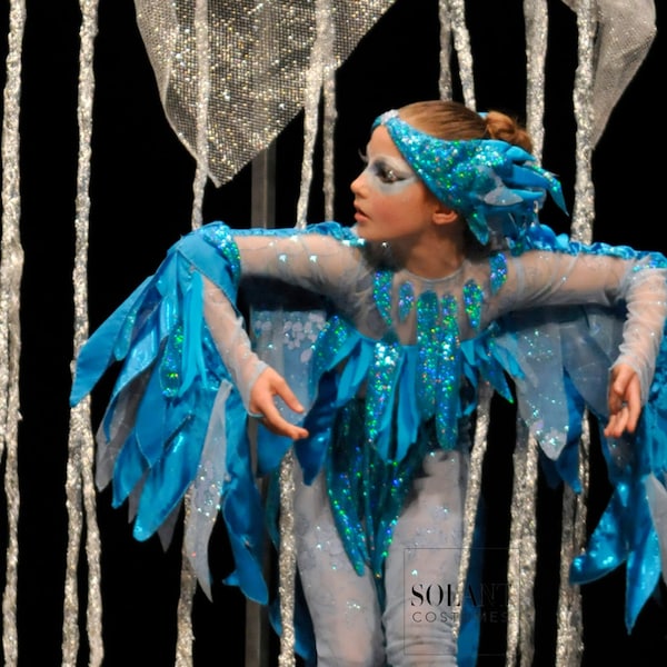 Traje de baile contemporáneo / fantasía / abierto "Pájaro Azul"