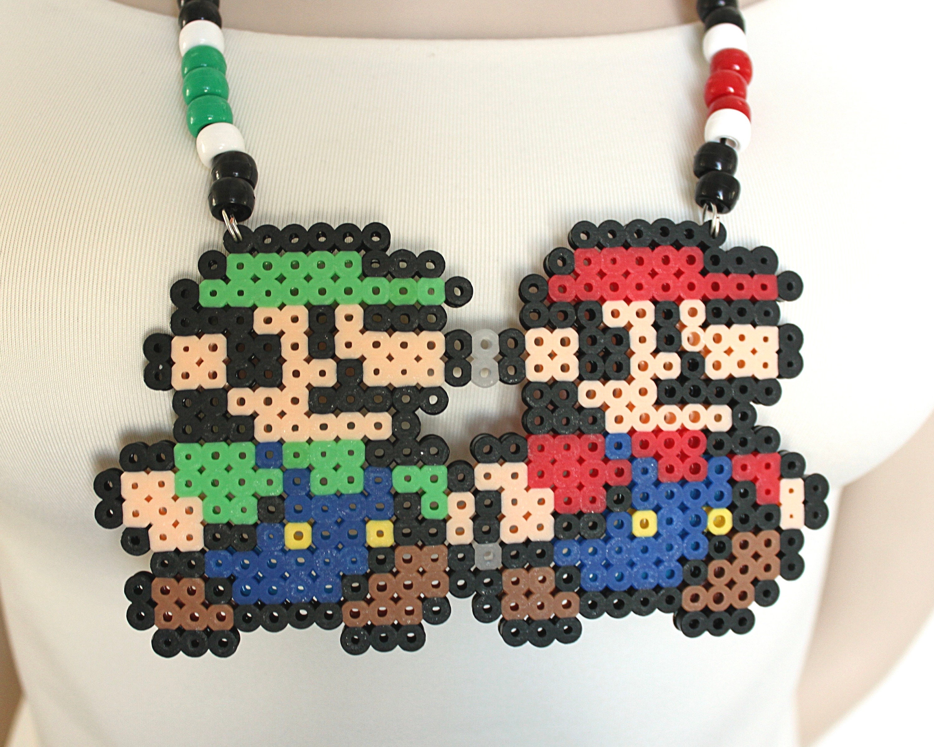 Mario Mini Kandi Necklace With Mini Perler Beads for Festival Party Rave  Event 