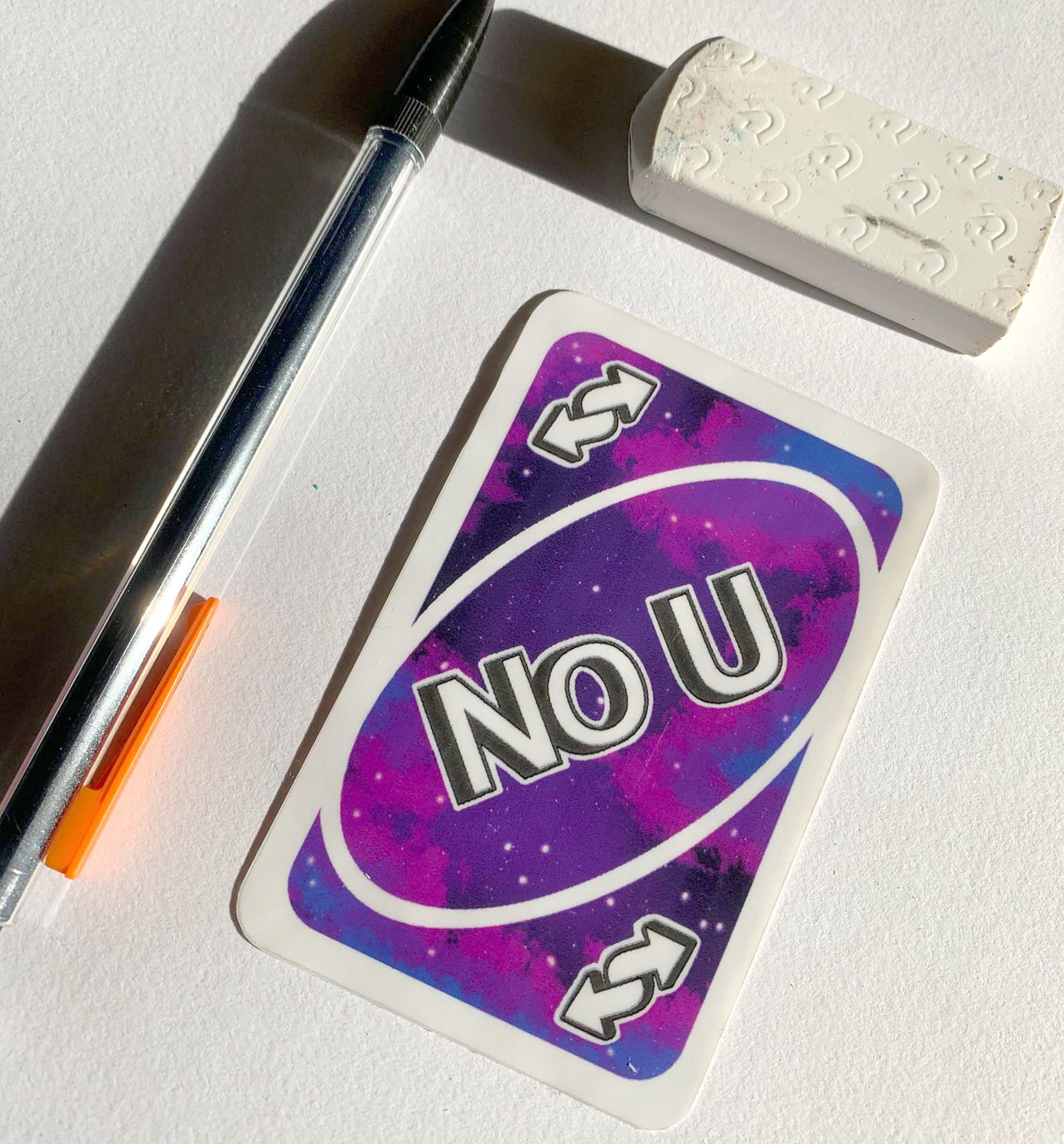 Purple Uno Reverse Card Sticker for Sale by rhd18