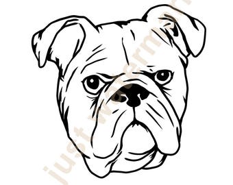 SVG/JPG/PNG Bulldog in moody! Are you in bad mood? Drawing