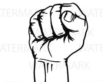 Fist of Power for multipurpose usage - JPG PNG SVG - Hand Drawing Image - Digital files Instant Download