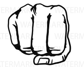 SVG/JPG/PNG Fist of Punch for multipurpose usage - Hand Drawing Image - Digital files Instant Download