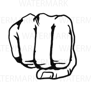 SVG/JPG/PNG Fist of Punch for multipurpose usage Hand Drawing Image Digital files Instant Download image 1