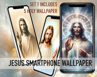 Sacred Jesus Blessings: Set of 5 Smartphone Jesus Wallpapers - Set 1