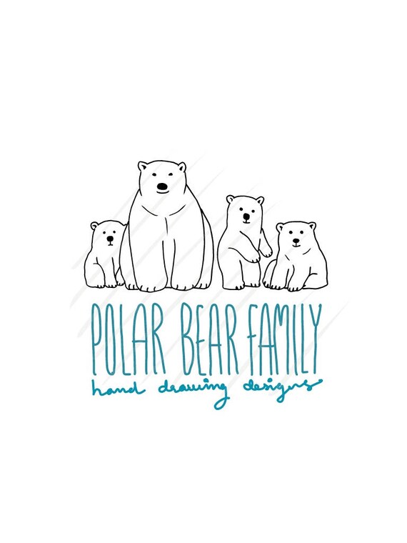 Download 866 Polar Bear Family Svg Jpg Hand Drawing Instant Etsy