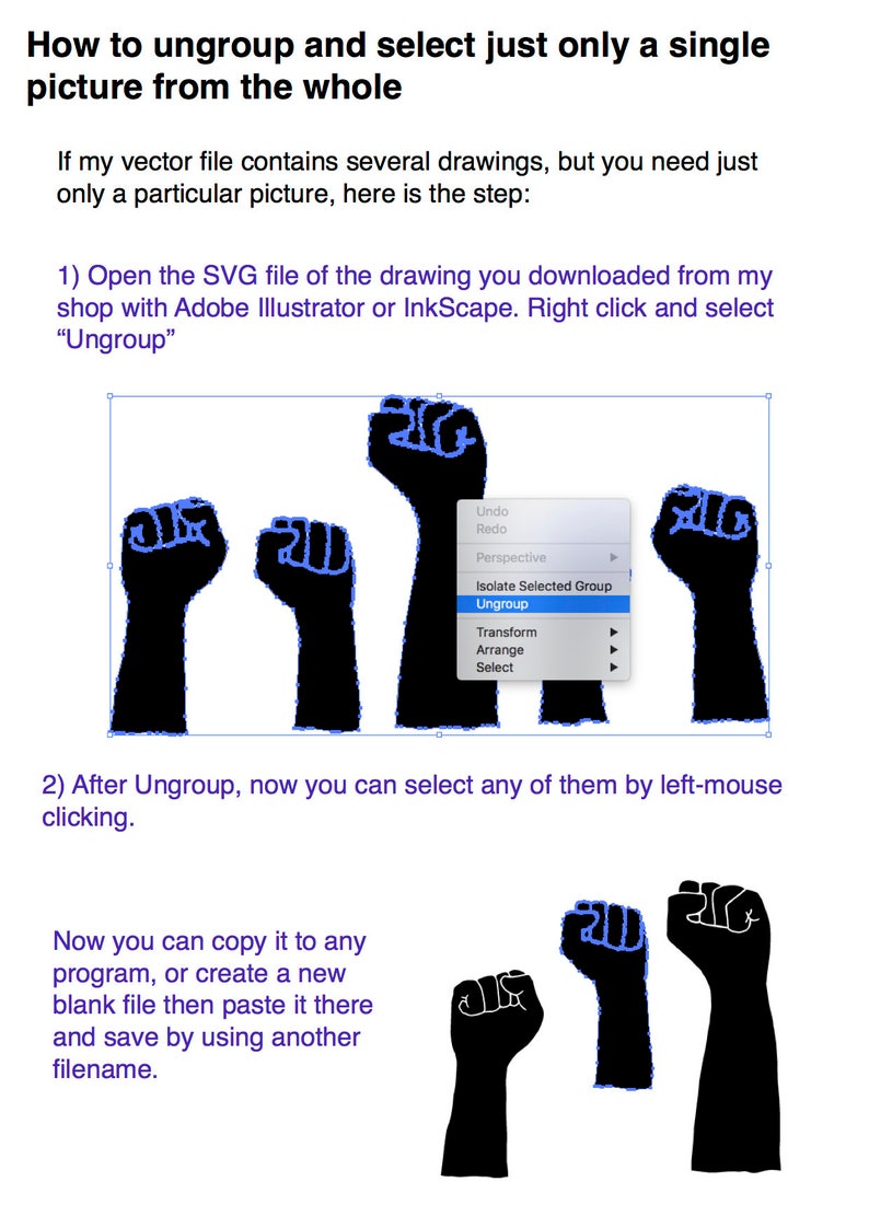 SVG/JPG/PNG Fist of Punch for multipurpose usage Hand Drawing Image Digital files Instant Download image 4