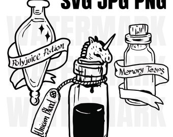 SVG/JPG Memory Tears Unicorn Blood and Juice Potion for printing, decoration and more - Instant Download