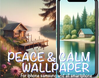 Set of 12 Serene Lake Cabin Wallpapers - Stunning Digital Designs for Smartphone