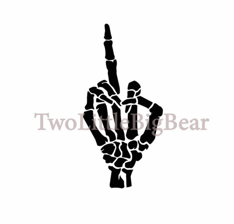 Download SVG/JPG A hand showing the middle finger Black and White ...