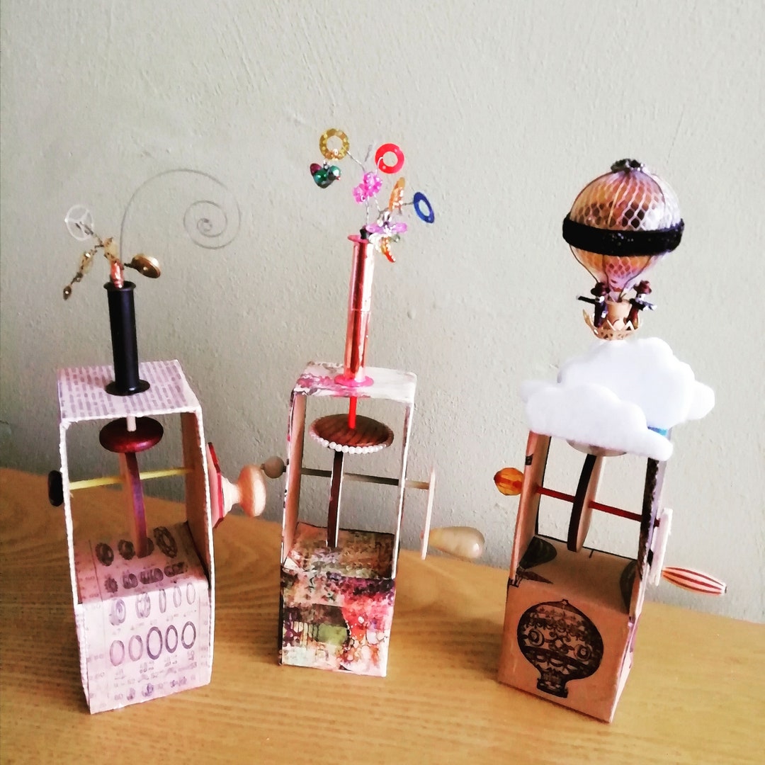 Mechanical Model Upcycled Junk Moving Desk Toy Fiddle Toy for Grown Ups