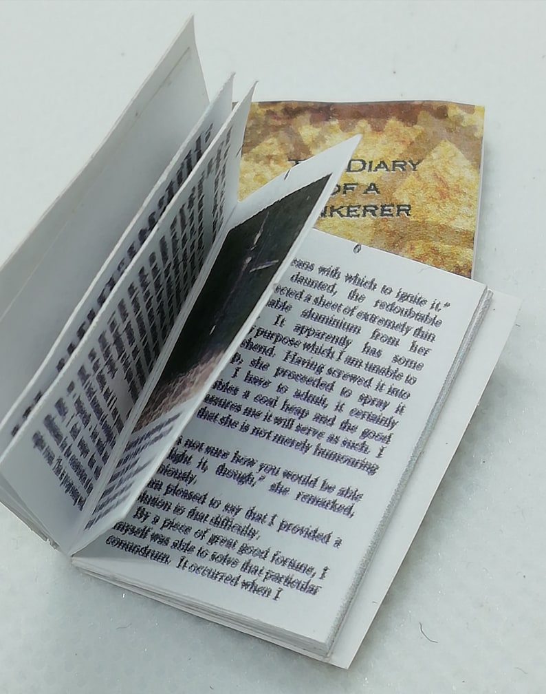 Steampunk 12th scale miniature book with full text various Diary of a Tinkerer