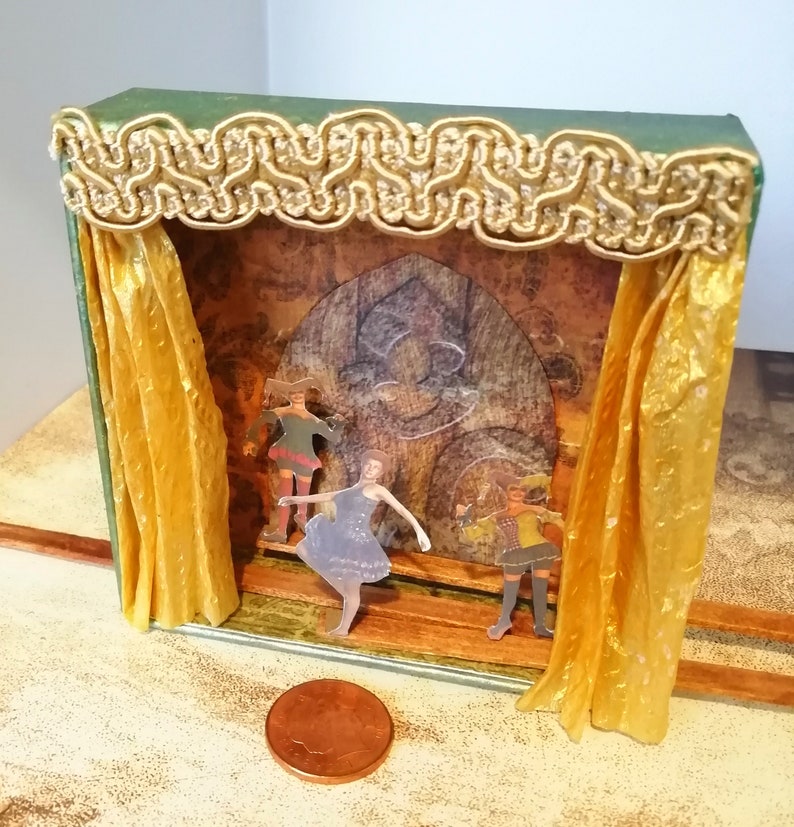 Tiny theatre  miniature stage with dancers  moving ballet image 3