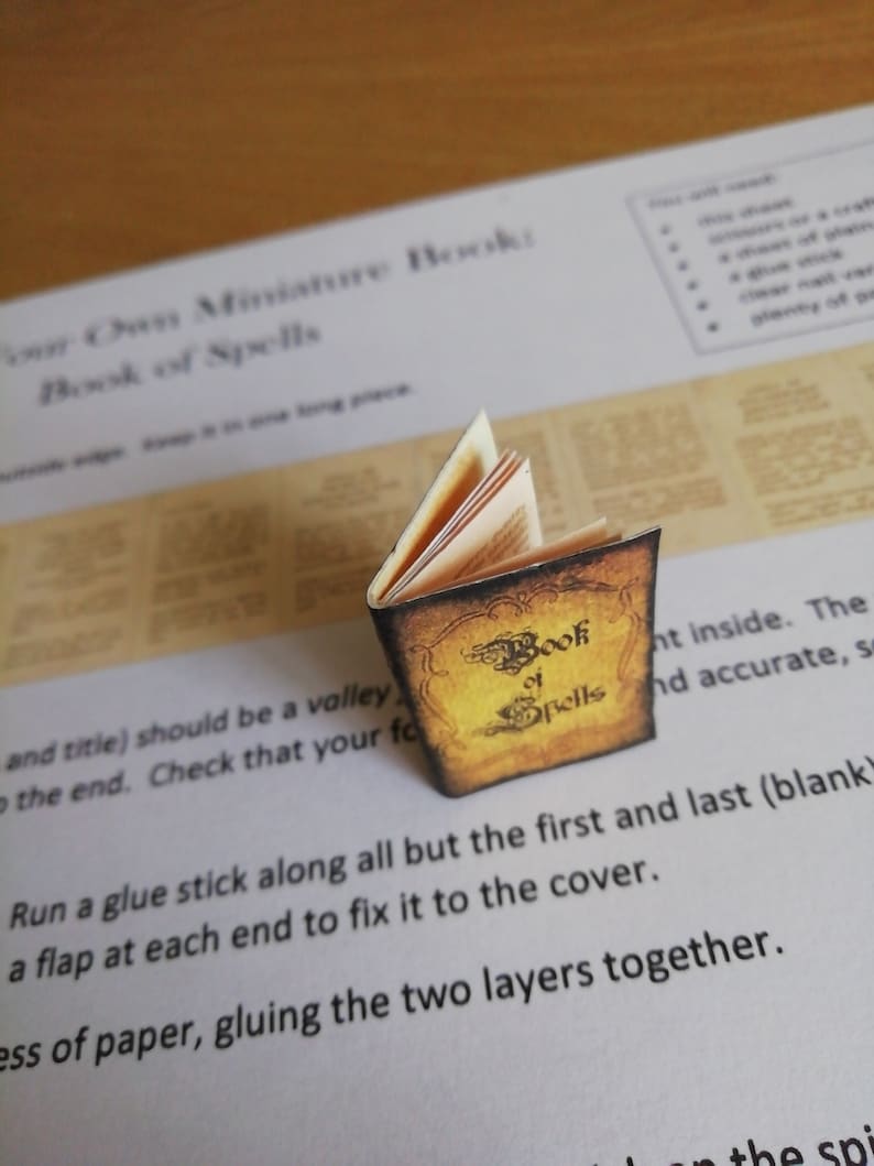 Mini Spell Book Printable Miniature Book Steampunk Spell Etsy