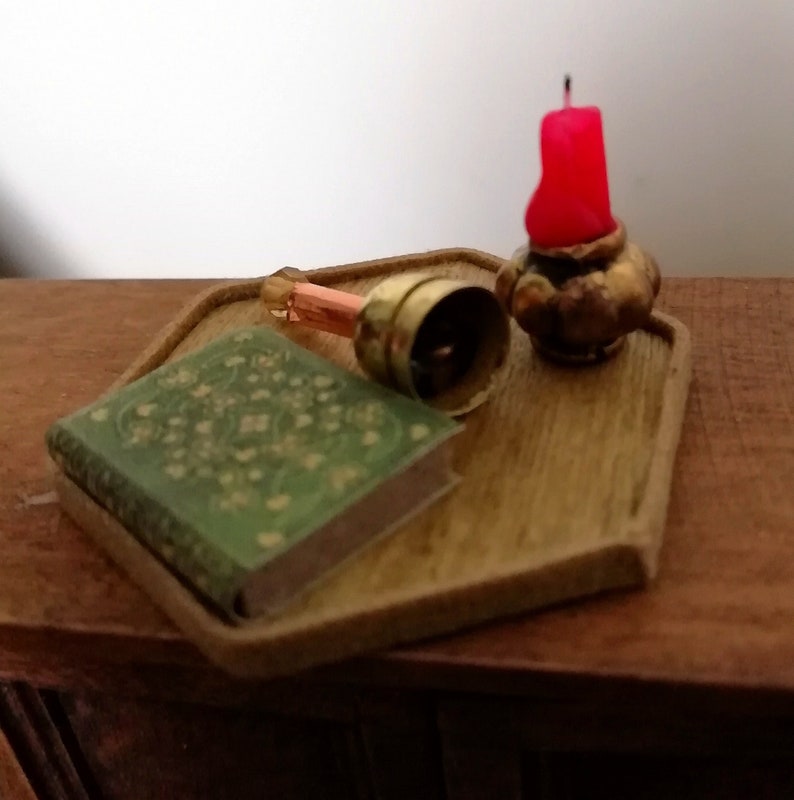 Bell Book and Candle 12th scale room accessory spooky hexagonal tray