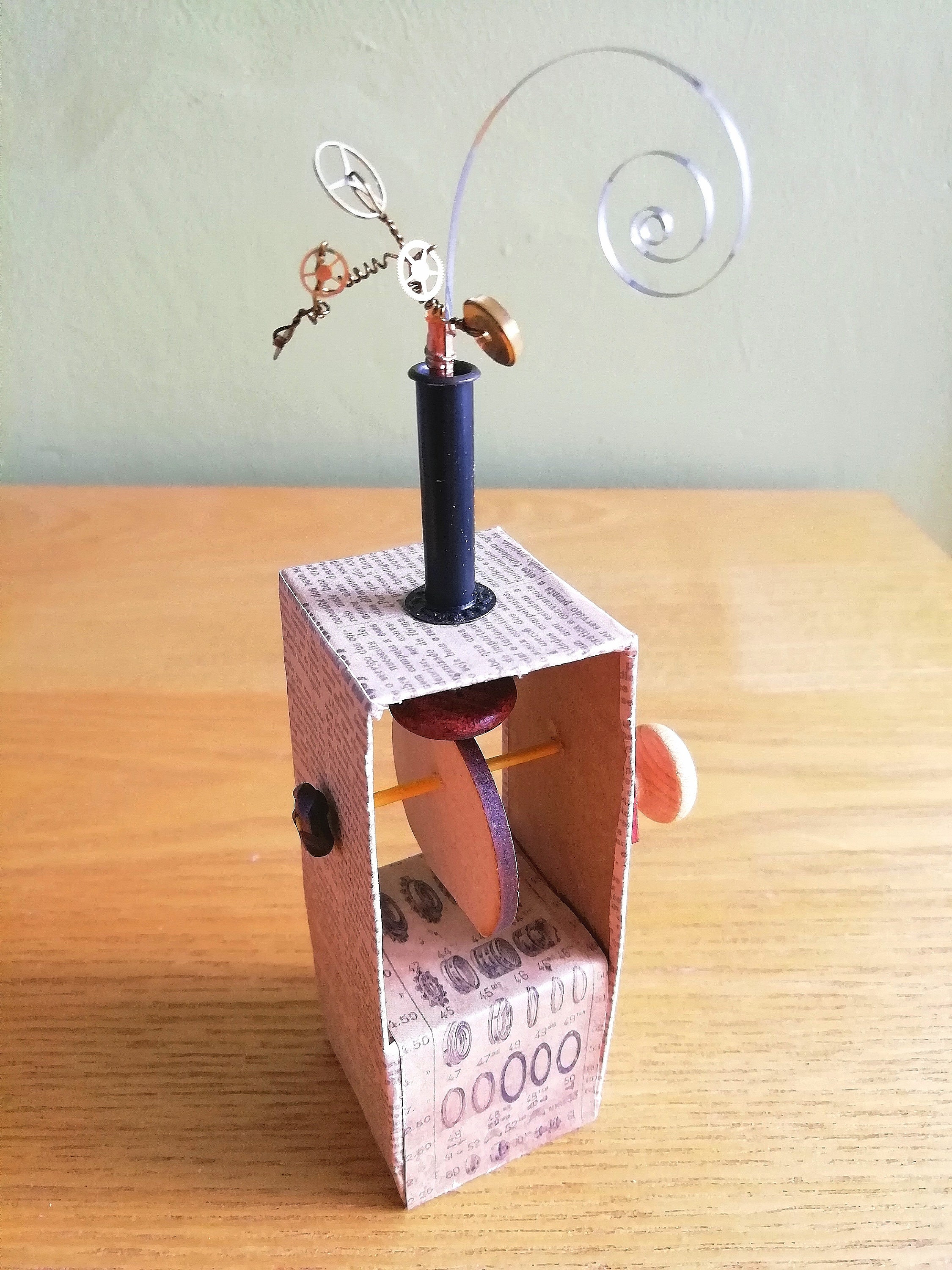 Mechanical Model Upcycled Junk Moving Desk Toy Fiddle Toy for Grown Ups