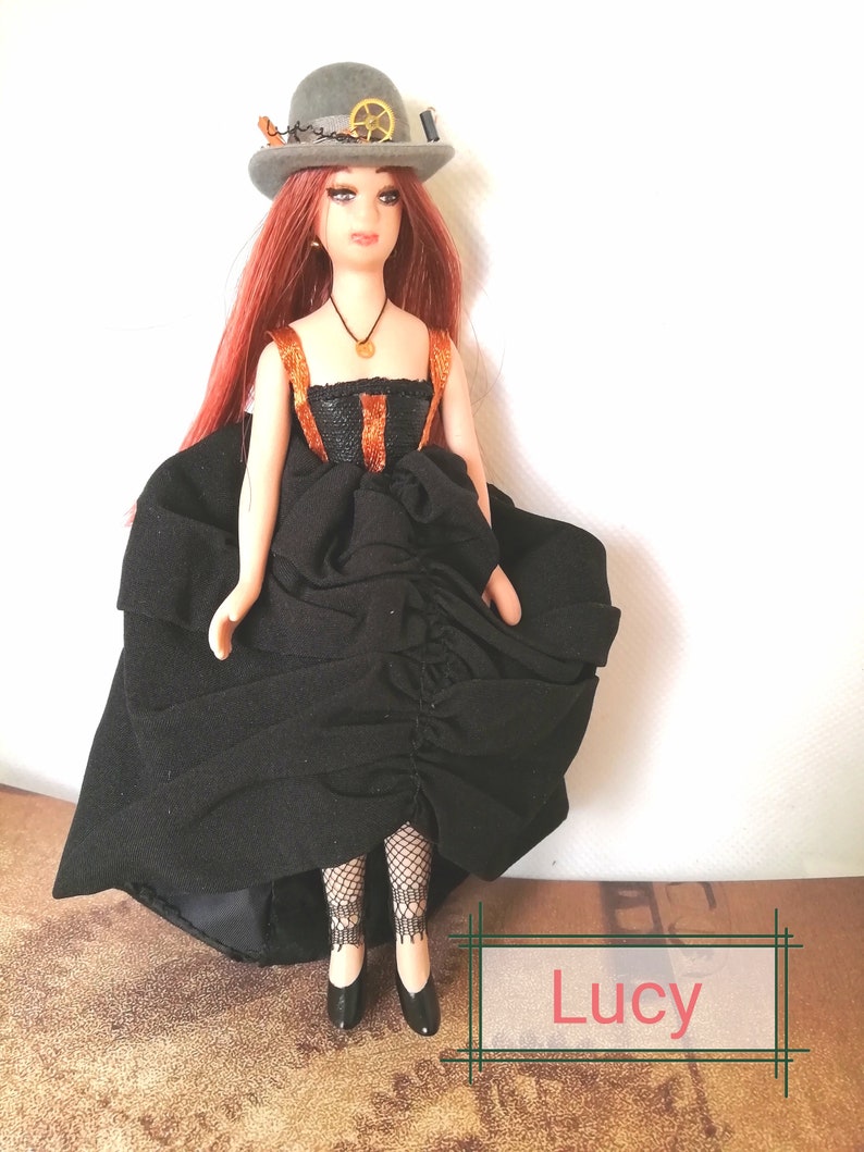 Steampunk 12th scale Porcelain Jointed Dollhouse Doll Lady Lucy