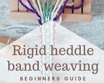 Rigid heddle band weaving guide for beginners, explanation and patterns for hand woven trimmings, viking heddle board technique