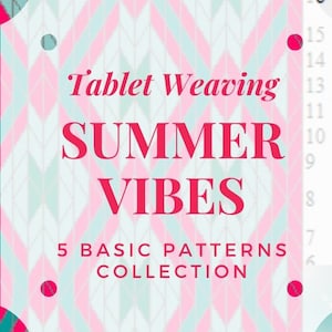 Zomertablet-weefpatronen, basisschema voor zomervibes om kleurrijke riemen en decoratieve linten te maken, pdf-patronen onmiddellijk te downloaden