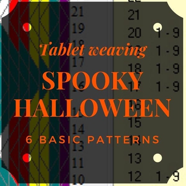 Halloween Tablet weaving patterns, create colorful belts and decorative ribbons, immediate download pdf patterns